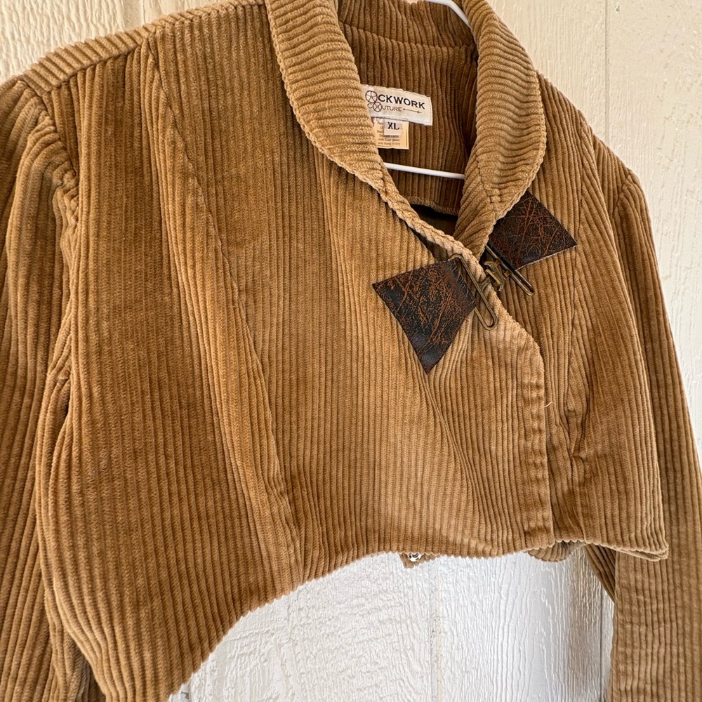 Cropped corduroy jacket brown velvet - Picture 7 of 10